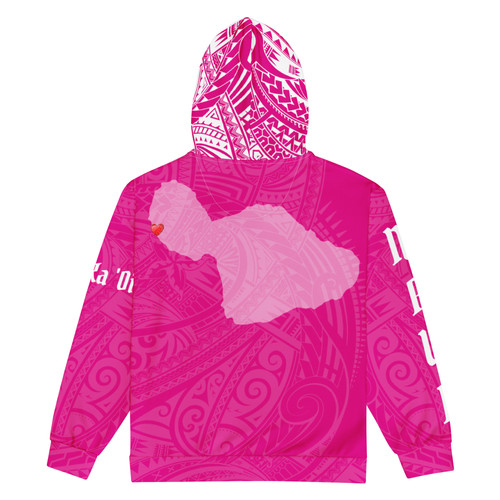 Maui Nō Ka 'Oi Lahaina Heart Watermark50 on Hot Pink Unisex