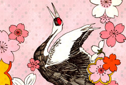 桜と真鶴