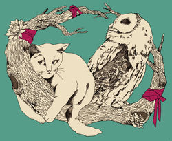 猫×梟ポスカ