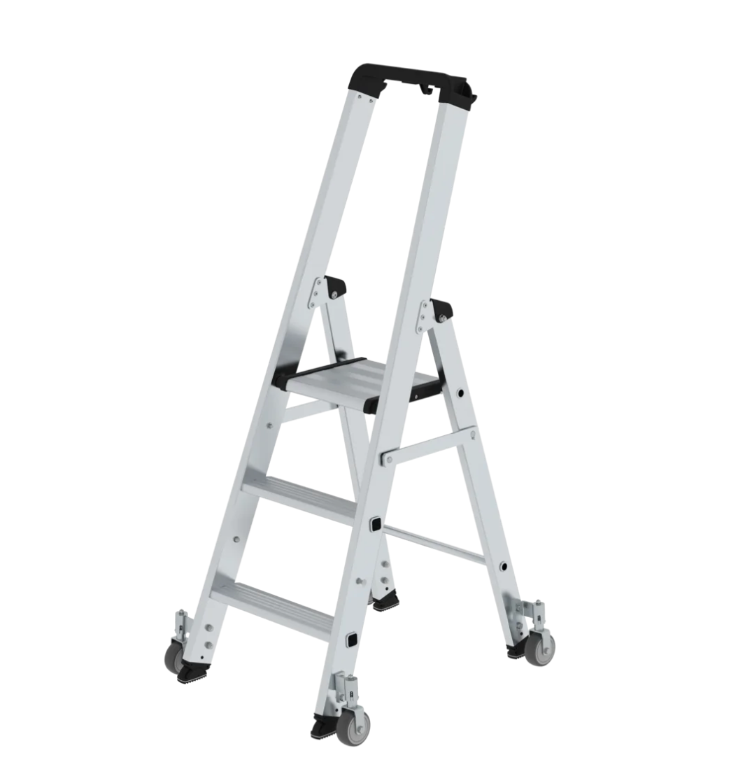 Stufen-Stehleiter mit Rollen 1 x 3 Stufen