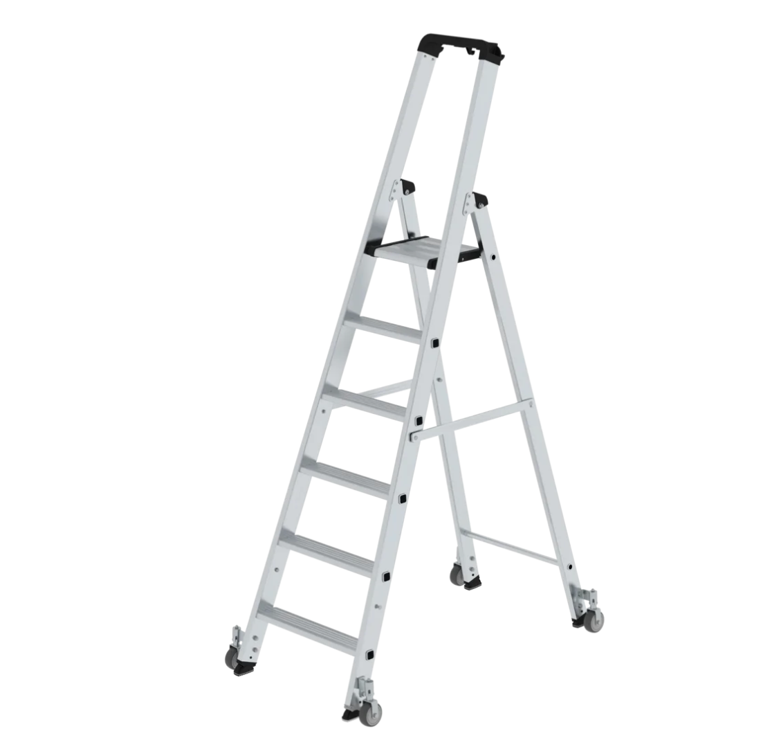 Stufen-Stehleiter mit Rollen 1 x 6 Stufen