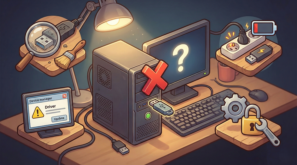 電腦 USB 裝置無反應?4 個常見原因與解決方法