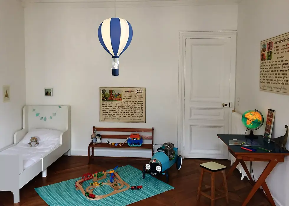 Thumbnail: Blue Hot Air Balloon Lampshade Light in Children's Bedroom