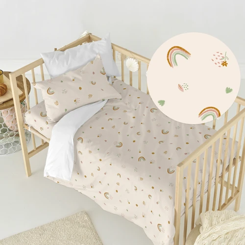 Rainbow Toddler Cot Bed Fitted Sheet 100 Cotton Bramble Me