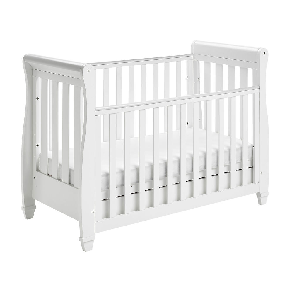 Thumbnail: Babymore Eva Sleigh Dropside Cot