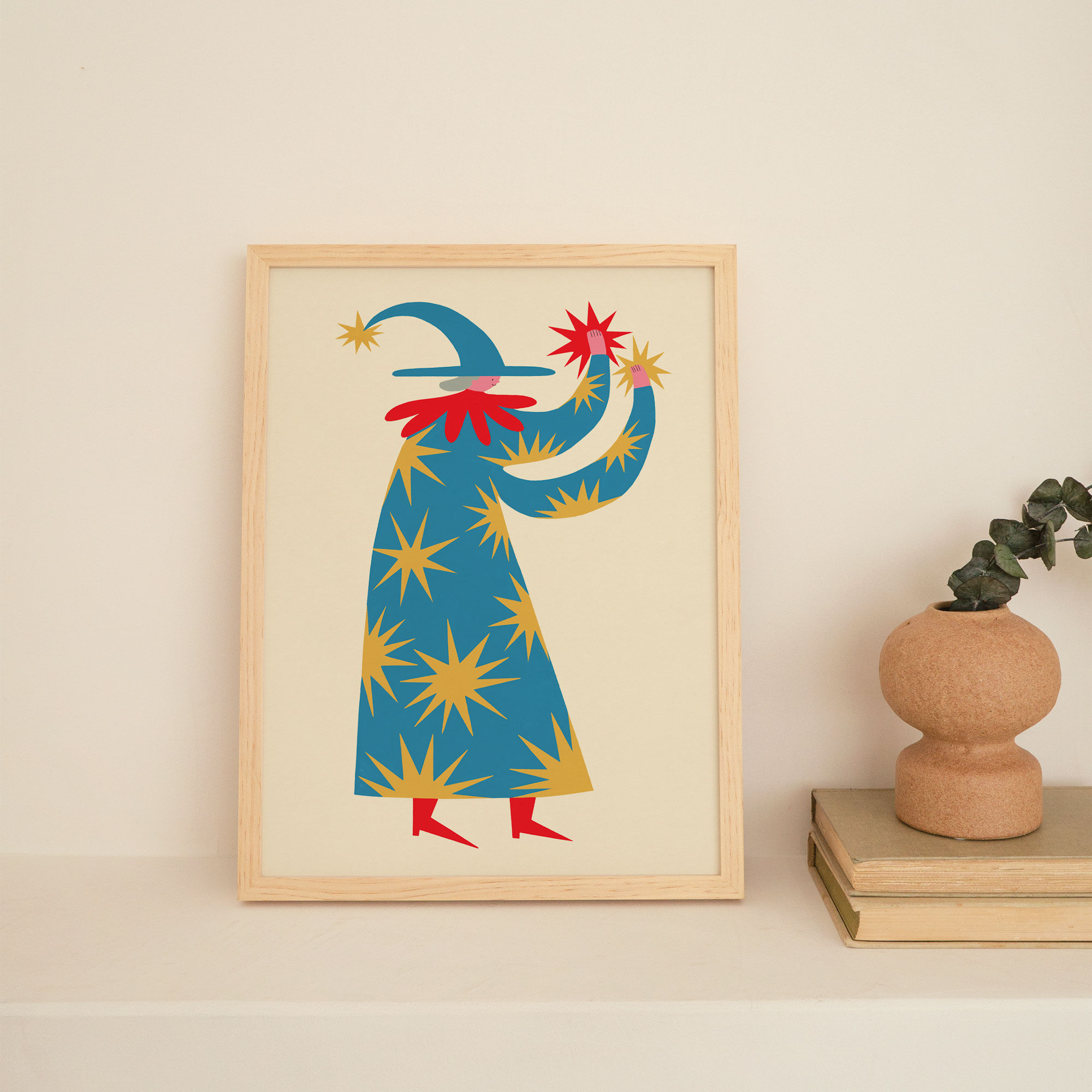 Magical Wizard Character Folk Fairytale Nursery Wall Art Print