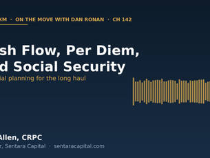 Title card for Will Allen's SiriusXM interview on cash flow, per diem, and Social Security