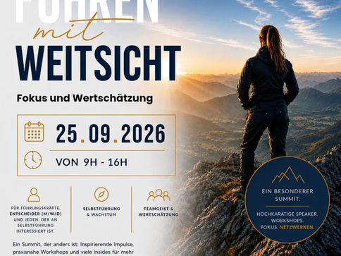 25. September 2026 - Summit " Führung mit Weitsicht" am Kronplatz