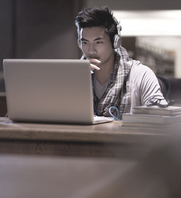Student in Library