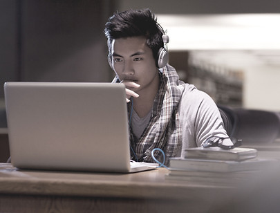 Student in Library