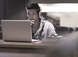 Student in Library