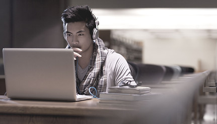 Student in Library