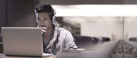 Student in Library