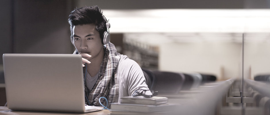 Student in Library