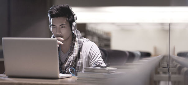 Student in Library