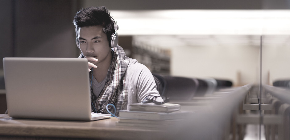 Student in Library