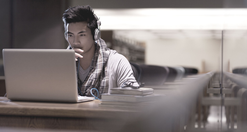 Student in Library