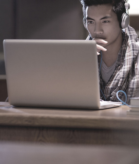 Student in Library