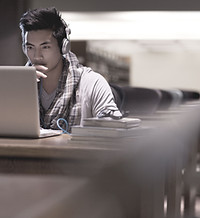 Student in Library