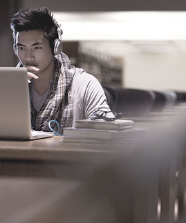 Student in Library