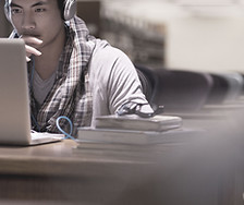 Student in Library