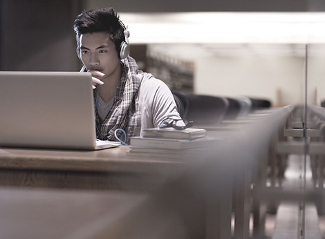 Student in Library