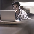 Student in Library