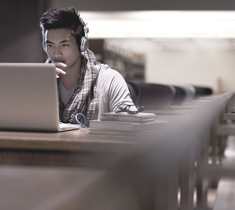Student in Library