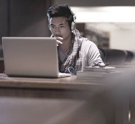 Student in Library