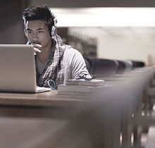 Student in Library
