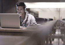 Student in Library