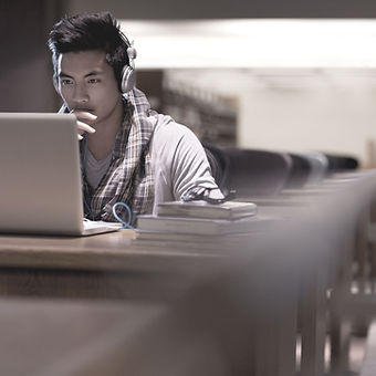 Student in Library