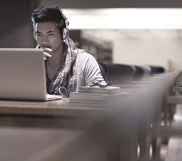 Student in Library