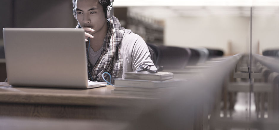 Student in Library