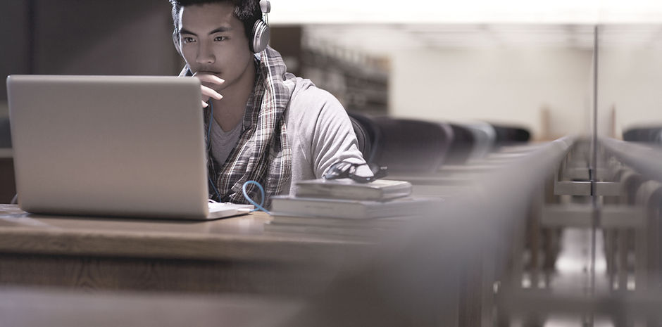 Student in Library
