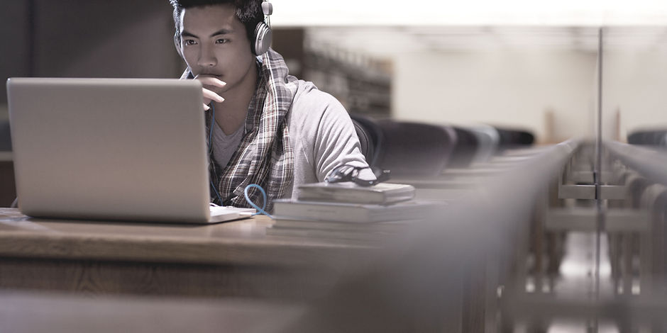 Student in Library