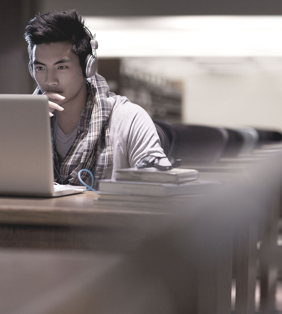 Student in Library