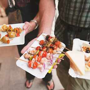 Canapes on trays