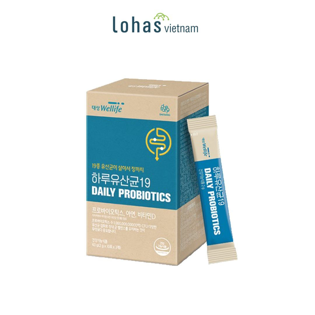 MEN VI SINH DAILY PROBIOTICS 19 HỘP 30 GÓI