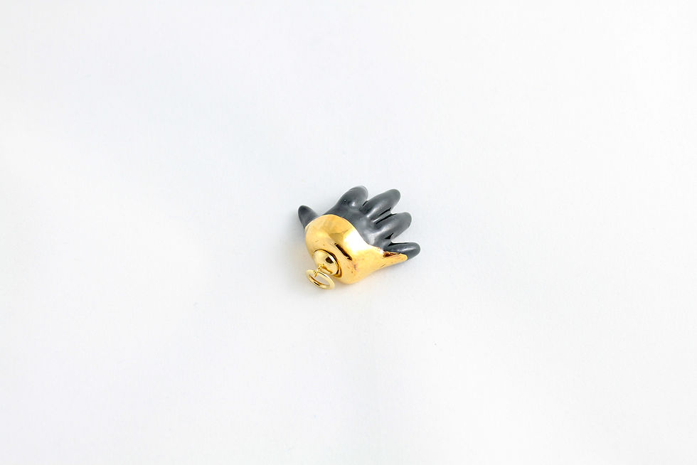 Thumbnail: Black & Gold Baby Hand Pendant