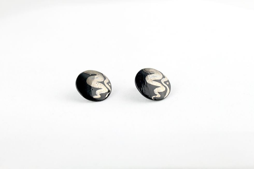 Black Silver Earrings N°5- "Ambiguous” Collection