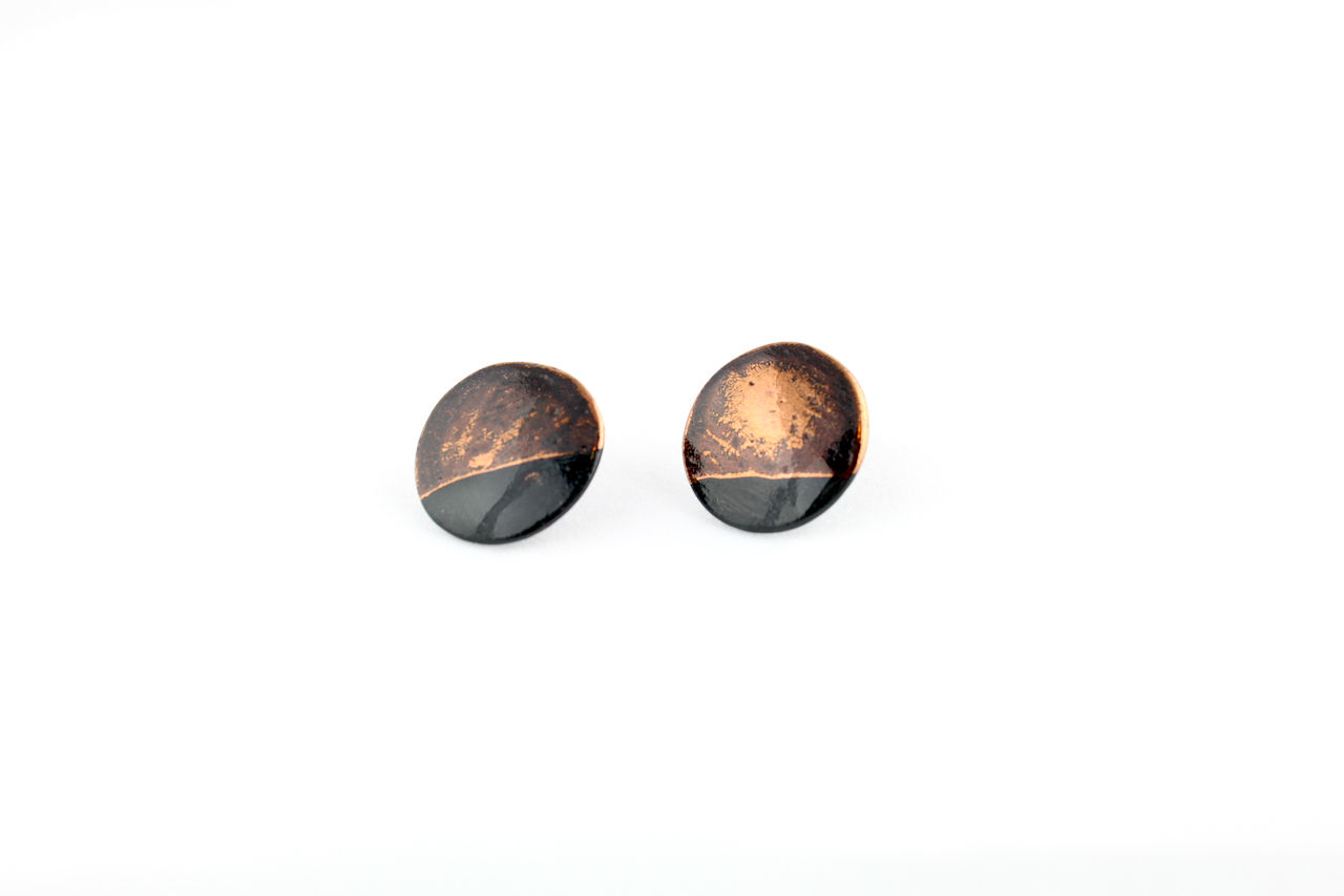 Black Rose Gold Earrings N°1- "Ambiguous” Collection