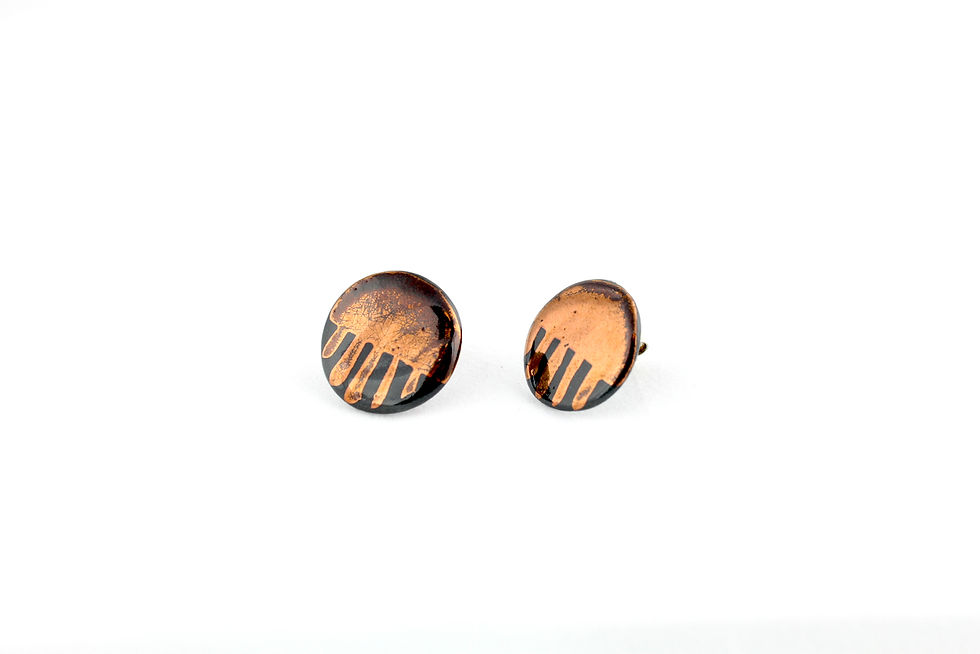 Thumbnail: Black Rose Gold Earrings N°5- "Ambiguous” Collection