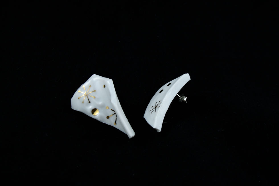 Thumbnail: Gold Flakes Earrings N°2- "Broken Collection"