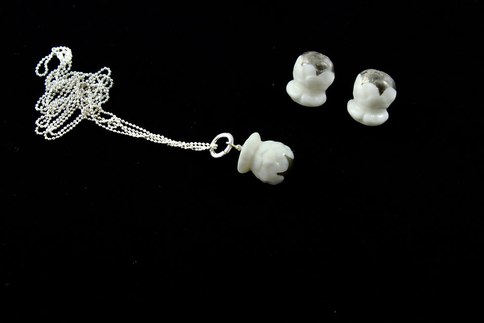 Thumbnail: Queens Silver, white silver Bud pendant