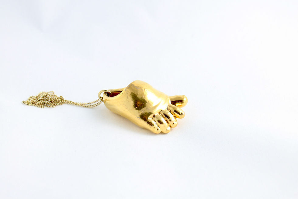 Thumbnail: Gold Baby Foot Pendant