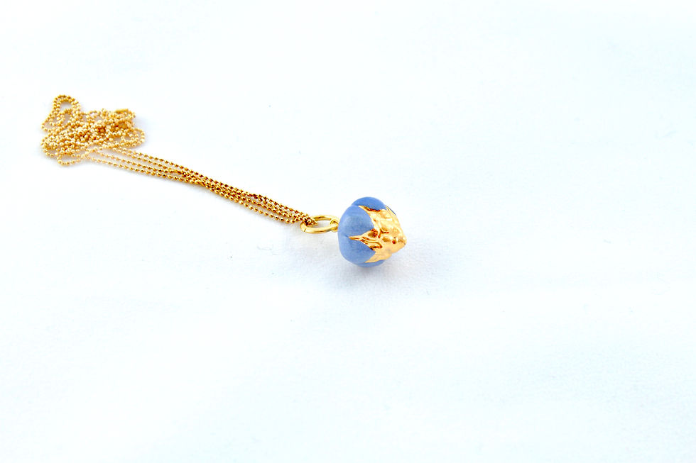 Queens Gold, blue and gold pendant
