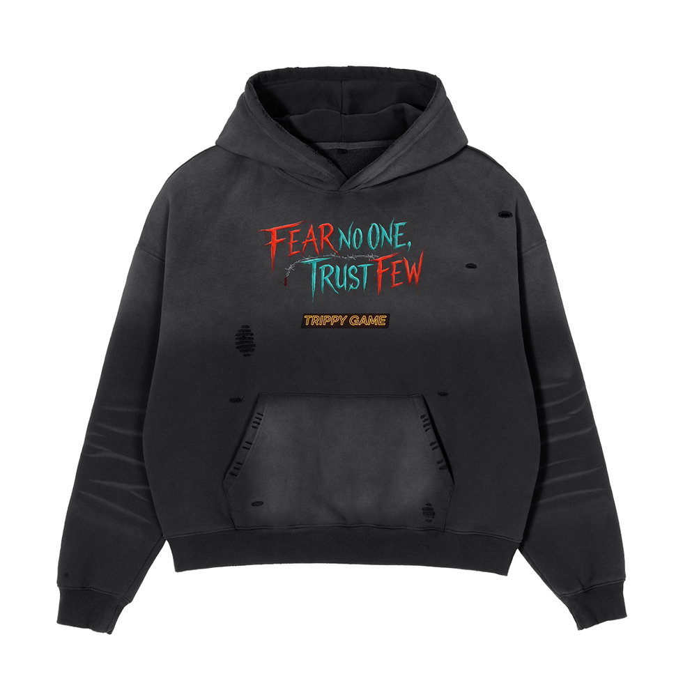 Miniature : Fear no one Frayed Sunfade Boxy Hoodie