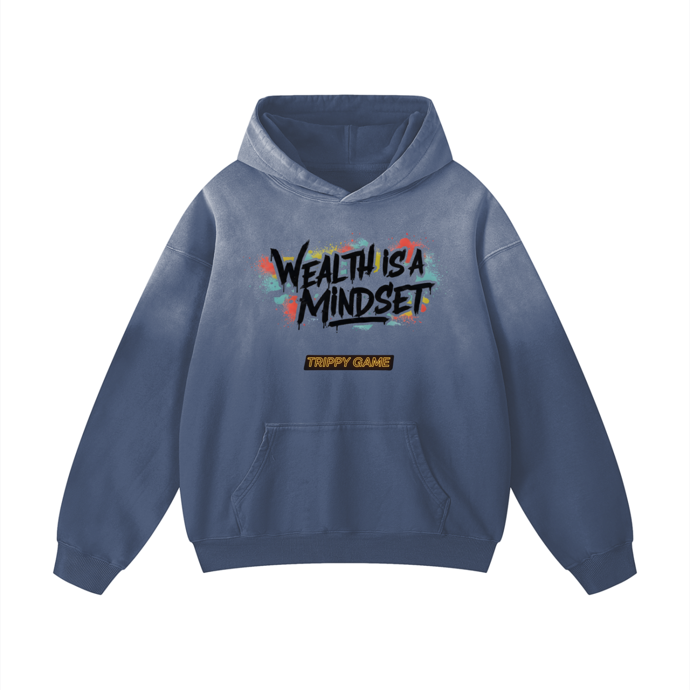 Wealth is a Minset Heavyweight Sunfade Oversized Hoodie