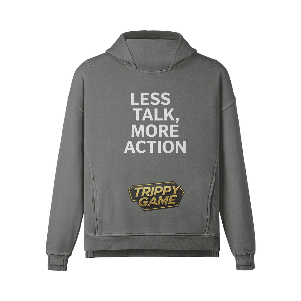Miniatura: Trippy Game Unisex Washed Slit Hem Turtleneck Hoodie